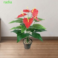 RADIANTZAP Artificial Red Palm Plant, 35/50CM Real Touch Artificial Palm Fronds, Photography Prop Pl