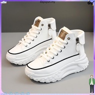 Fashion High-top Women's Sneakers Shoes Thick-soled Height Increasing Casual Sneakers Women Side Zip