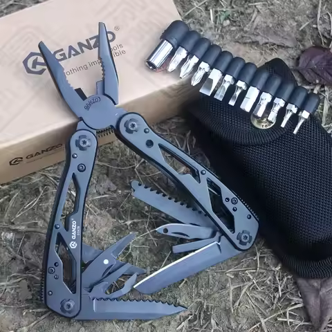 GANZO G202B Folding Knife Plier Multitools EDC Camping Multifunctional Screwdriver Bits Mini Scissor