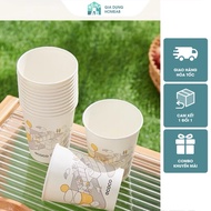 50 ECOCO disposable 250ml paper cups, heat resistant to 100 degrees, safe material E24267