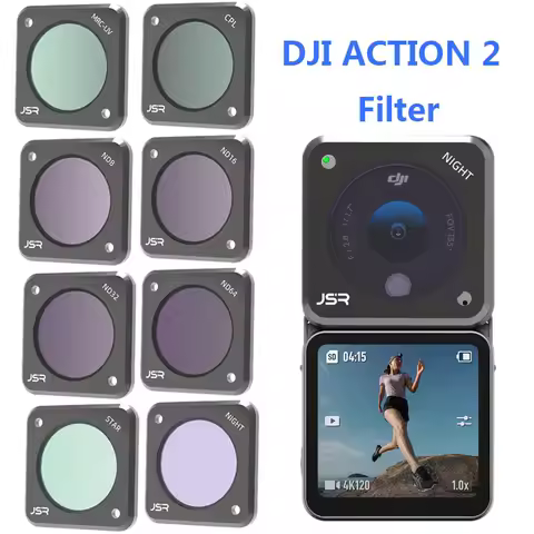 Action 2 Filter UV CPL ND NDPL NIGHT STAR Macro 10X Optical Glass Lens Filters Set For DJI Osmo Acti