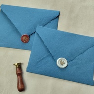 Handmade C5 Technical Blue Envelope – Vintage & Unique, Recycled Paper