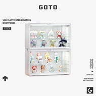 GOTO S3 Voice controlled LED lighting box 400% bearbrick Display box Action Figures ANIMATION toy Model Kits Storage Box