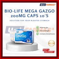BIO-LIFE MEGA GAZGO (SIMETHICONE 200MG) CAPS 10'S-LEGAKAN KEMBUNG PERUT/ANGIN