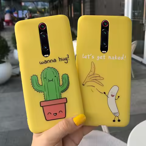 Cartoon Phone Case For Xiaomi Mi 9T 9 T Pro Candy Color Matte Soft Silicone Cover Case For Xiaomi Re