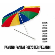 TENDA RAINBOW UMBRELLA 180CM ((NO RETURN GUARANTEE if BROKEN UMBRELLA)) Beach Umbrella / Cafe Umbrel