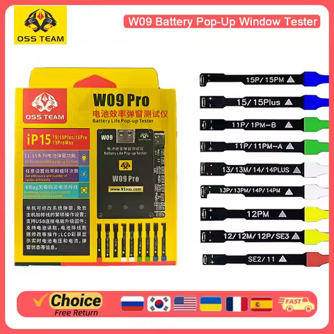 OSS W09 Pro V3 Battery Life Pop-up Detector (Compatible with iPhone 11-15 Pro Max) Mobile Phone Batt