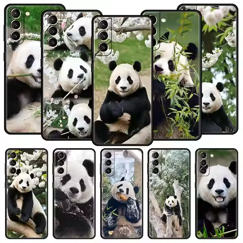 Fubao panda Soft Phone Case For Samsung Galaxy S25 Edge S24 Plus S23 FE S22 S21 S20 Ultra 5G S10 Bla