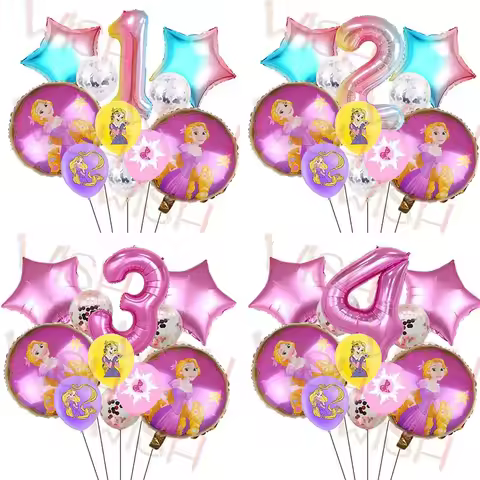 Disney Tangled Princess Balloon, Girl's birthday party decoration, holiday venue decoration, photo b