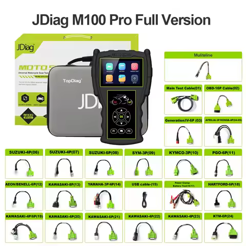 JDiag M100 Pro Motorcycle Diagnostic Scanner OBD2 Fault Diagnostic Tool Motorbike Code Reader For BM