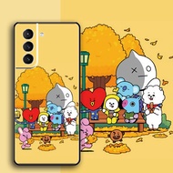 [Aimeidai] Samsung Case BT21 BTS Printed Liquid Silicone Cell Phone Case Shockproof Protective Cover for Samsung S9/S10/S20/S21/S2 Series
