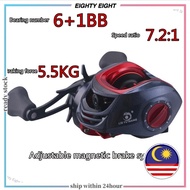 Eighty Eight Shop Baitcasting Reel 7.2:1 Metal Water Droplet Fishing Reel Gear for Saltwater Freshwa