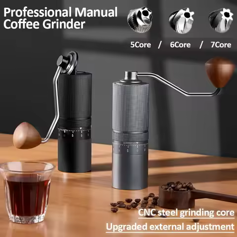 Professional Manual Coffee Grinder 5/6/7 Core Espresso Bean Coffee Grinder Mill External Adjustable 