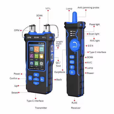 NOYAFA NF-8508 Network Cable Tester LCD Digital Rechargeable Network Line Finder Wire Tracker PoE Ch