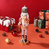 38CM Christmas Toffee Colored Nutcracker Gingerbread Man Baker Decorative Ornament Wooden Craft Waln
