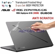 Anti Scratch Body Protector ASUS ROG Zephyrus G16 GU606 (2026) - KAKAY Premium 3-pcs Set MATTE Trans