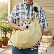 Foldable Crossbody Dog Cat Bag for Outdoor Travel, Adjustable Strap & Ventilated Padded Sling, Light