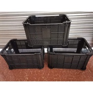 Black jumbo crate stackable fruit crate