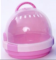 鸚鵡 倉鼠 刺蝟 雛鳥 育雛 UFO 手提 透氣 翻蓋 外帶籠 外出籠 粉紅色