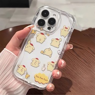 Full screen Pudding Dog Phone Stand Phone Case Compatible for IPhone 7 XR 6s 6 8 Plus 14 11 13 12 Pro Max X XS Max SE 2020 Creative wave cream phone case