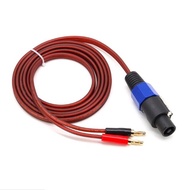 OFC Speakon Active สายลำโพง4เสา NL4FC Speakon To Dual Spade Plug 2Y 2.0 Pin Banana สำหรับลำโพง1M 2M