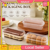 Tiramisu Packaging Box With Cover Transparent Long Dessert Fruit Cake Cheesekut PET Container
