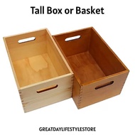 Wooden Tall Box or Tall Basket Organizer