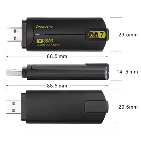 WiFi 7 USB 3.0 Adapter BE6500 Network Card Tri Band 6G/5G/2.4G USB Dongle Wireless Wireless Receiver