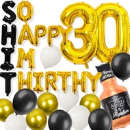 (SG Seller) 30th Birthday Balloons, Funny Birthday Balloons, 30 Birthday So Happy Im Thirty Balloon 