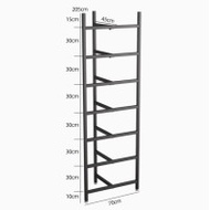 多層 半圓平衡球收納架 - 七層 - 黑色 | 瑜珈球健身置物架 | 多層空間利用 | 健身器材收納 | 穩定支撐結構 | 易於組裝