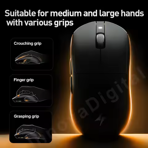 ATK Dragonfly A9 Ultra Dual 8K Polling Gaming Mouse Tri Mode Wireless PAW3395/3950 Sensor Ergonomic 
