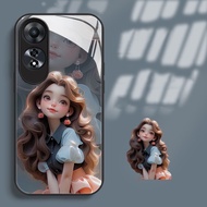 เคส OPPO A3 Pro A60 5G เคสการ์ตูนน่ารักเคสกันกระแทกเจ้าหญิงวิ่งหนีพร้อมที่ป้องกันเลนส์กล้องถ่ายรูปเค