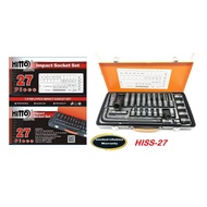 Hitto 27pcs 1/2" Dr. (08~24mm) Short & Deep Impact Socket Wrench Set