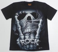 【Mr.17】夜光高畫質 搖滾 ROCK 骷髏頭 死神 鬼頭 正泰國進口T-SHIRT 短袖無接縫滾筒T恤(RF123)