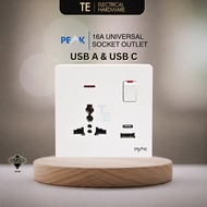 [SIRIM] BIG SWITCH SOCKET | 16A UNIVERSAL USB TYPE C | MODERN | PEAK