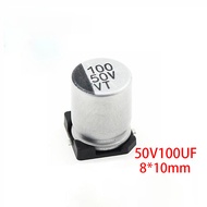 10PCS Electrolytic capacitor 50V100UF 8*10mm SMD aluminum electrolytic capacitor 100uf 50v
