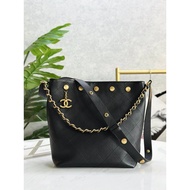 Chanel Classic All-Match Atmospheric 25p Gold Coin Hippie Bag Bucket Bag