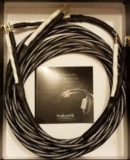 Inakustik Ls-603喇叭線，8呎長一對,鍍金蕉头99%新,同新無分別,名師代工$2100