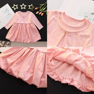 1st Birthday Dress Baby Girl Pink Long Sleeved Cardigan Cute Casual Dress for Kids Girl 2-5 Years Old Sweet Princess Girls Birthday Dresses