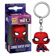 Funko Pop!Marvel《WHAT IF...？》Zombie Hunter Spidey Man Keychain Action Figure Keyring Toys model Dolls