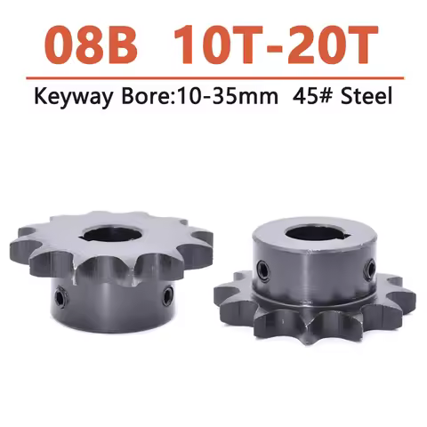 1pc 10T-20T 08B Industrial Drive Sprocket Wheel 45# Steel Chain Gear 10 11 12 13 14 15 16 17 18 19 2