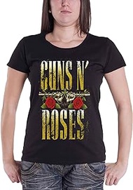Guns N Roses T Shirt Womens Big Guns Band Logo New Official Black Size XXL