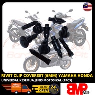 [1PCS] RIVET CLIP COVERSET (6MM) YAMAHA HONDA Y15 Y16 RSX150 RS150 NVX R25 VARIO150 SYM VF3I LC135 LC135V8 NMAX XMAX RFS