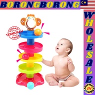 BORONG Baby rolling ball bell toys Pile lathe Puzzle toys kids rattles ring 0-24 months child newbor