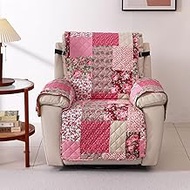 Skidproof Sofa Cover-Butterfly Sofa Slipcover with Elastic Straps-Easy Fit Slip Cover-Washable Furniture Protector for Pets and Kids(Chair,Hot Pink)