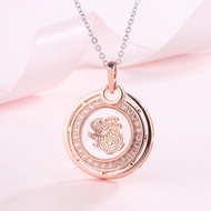 Time Running Twelve Zodiac Sign Pendant Necklace Female 12 Zodiac No Fading Rotating Windmill Meanin