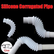 Silicone Corrugated Rubber Hose Flexible PVC Drainage Pipe Sewer Pipe Washing Machine Sink Accessories PVC Pipe
