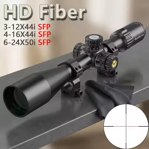 WestHunter HD Fiber 3-12X44i / 4-16X44i / 6-24X50i SFP Riflescope 1/4 MOA Compact Scope Red Illumina