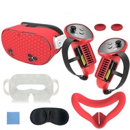 ชุดฝาครอบป้องกันซิลิโคนสำหรับอุปกรณ์เสริม Meta Quest 3S ฝาครอบที่ยึดจับตัวควบคุมนิ่มสำหรับ Meta Ques