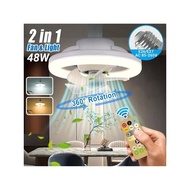 48W Small Modern Ceiling Fan with Light &amp; Remote - 360 Oscillating Mini Ceiling Fans Lights for Kitchen, Dining Room &amp; Bedroom - No Wiring Needed!